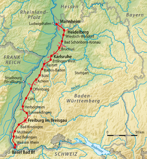 Quelle: Wikipedia - Strecke der Rheintalbahn
